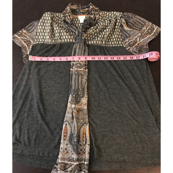 Anthropologie Tiny Joy Tie-Neck Short-Sleeve Top - Size Small - Picture 6 of 10